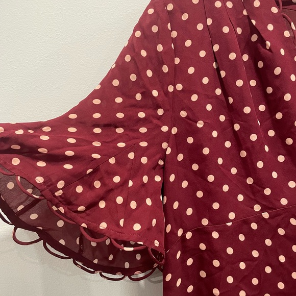 Nicholas Polka Dot Godet Button Front Dress Size 12 - Picture 5 of 11